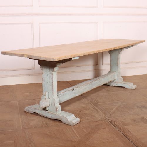 Large Swedish Painted Trestle Table