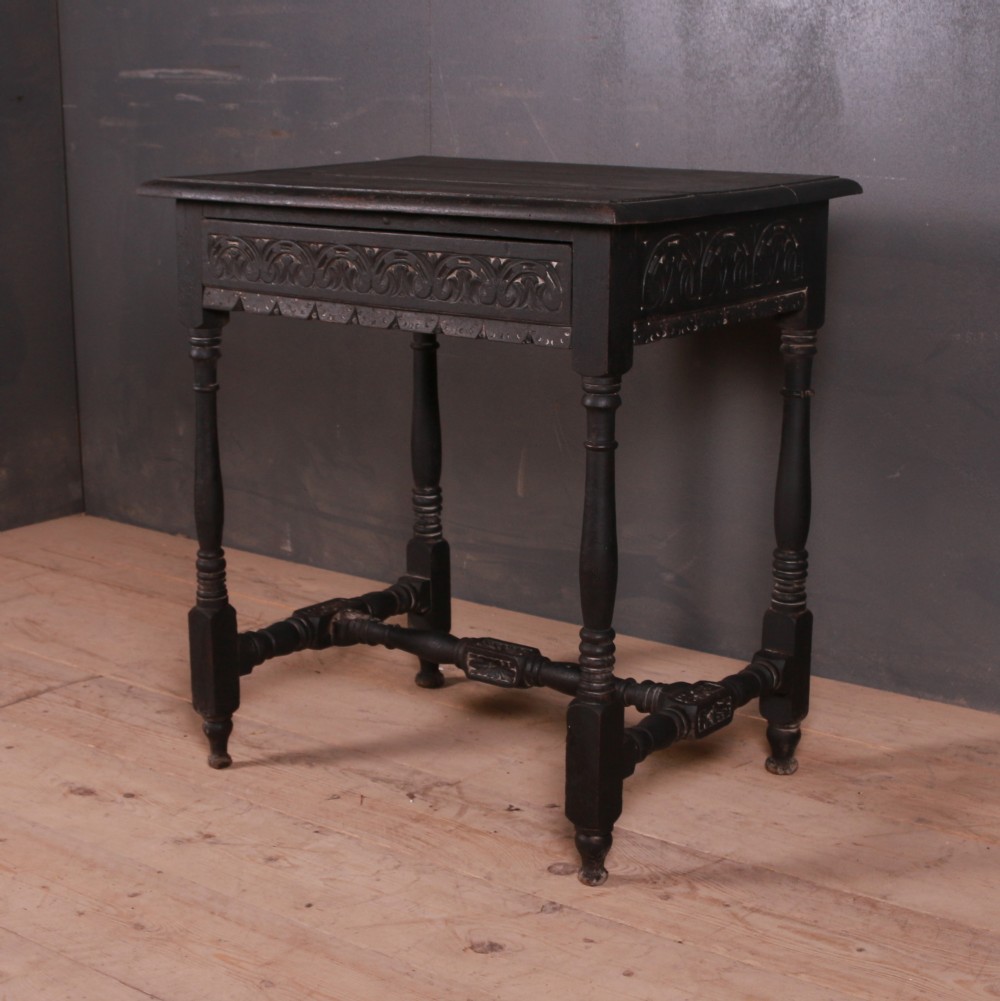 English Carved Oak Lamp Table