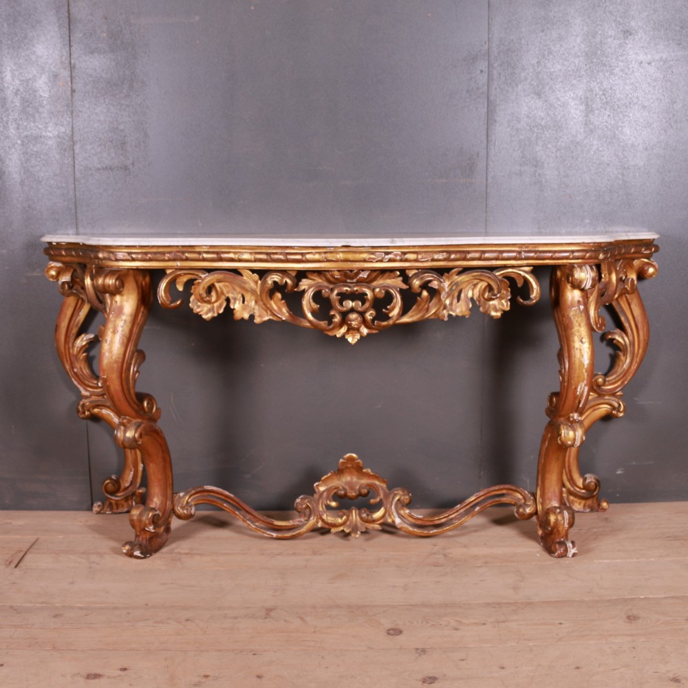 French Marble Top Console Table