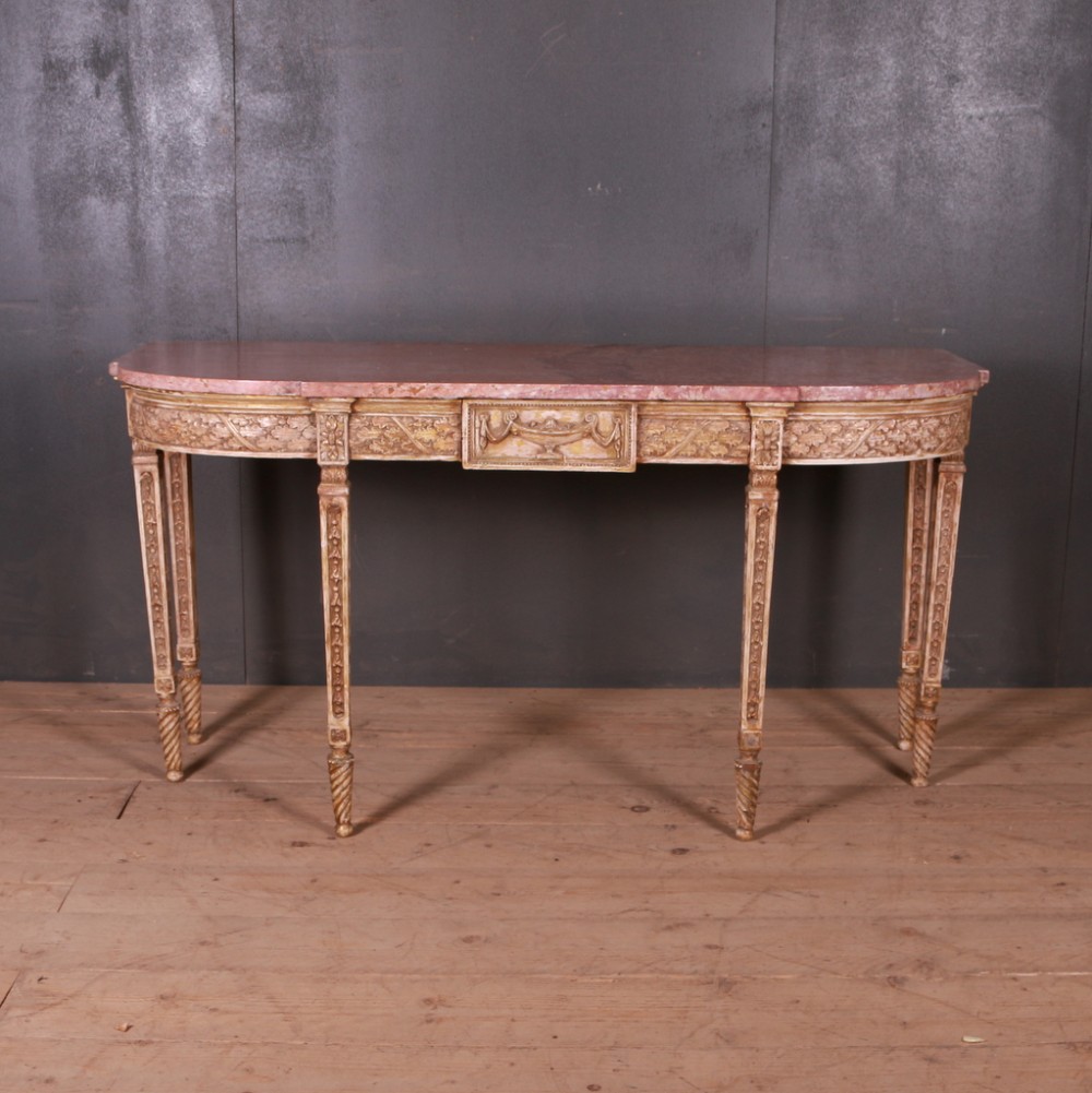English Marble Top Console Table