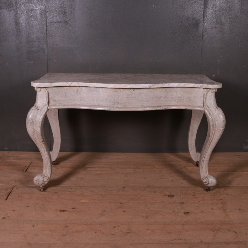 English Marble Top Console Table