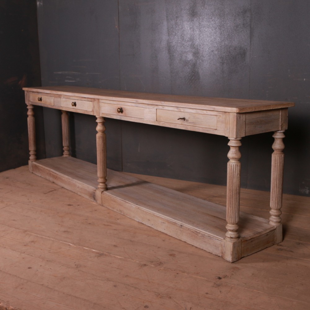 French Oak Console Table with Potboard