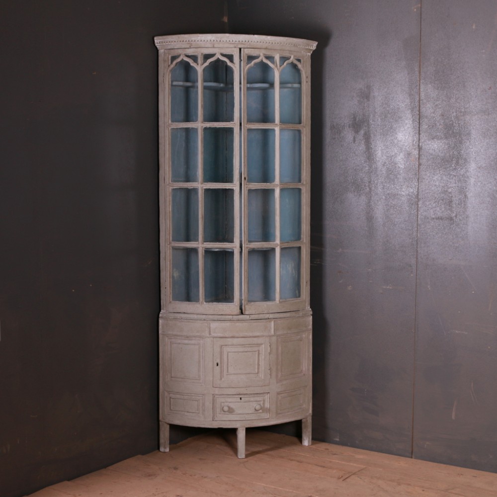 Narrow English Corner Cupboard