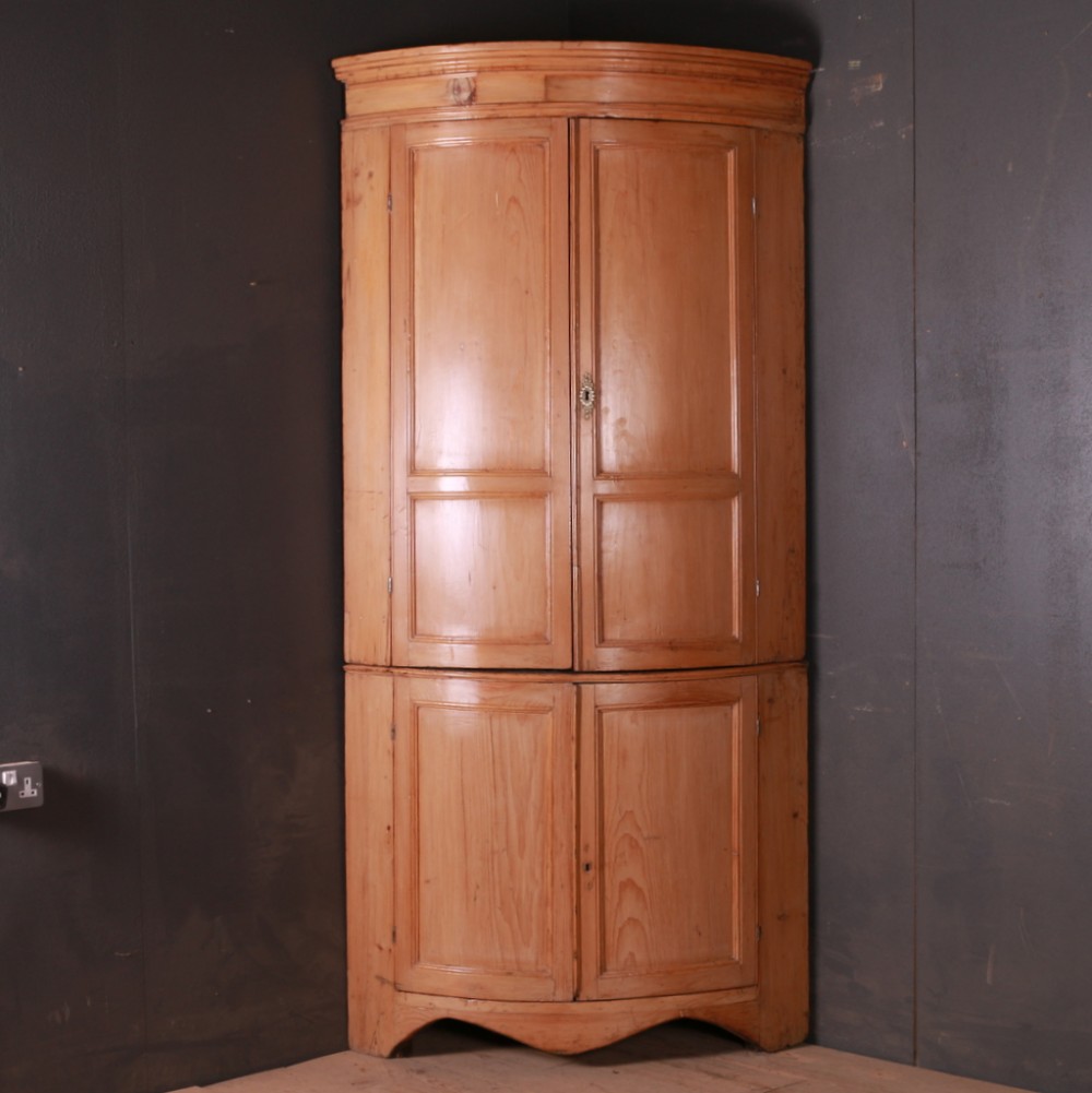 English Regency Bow Fronted Corner Cupboard