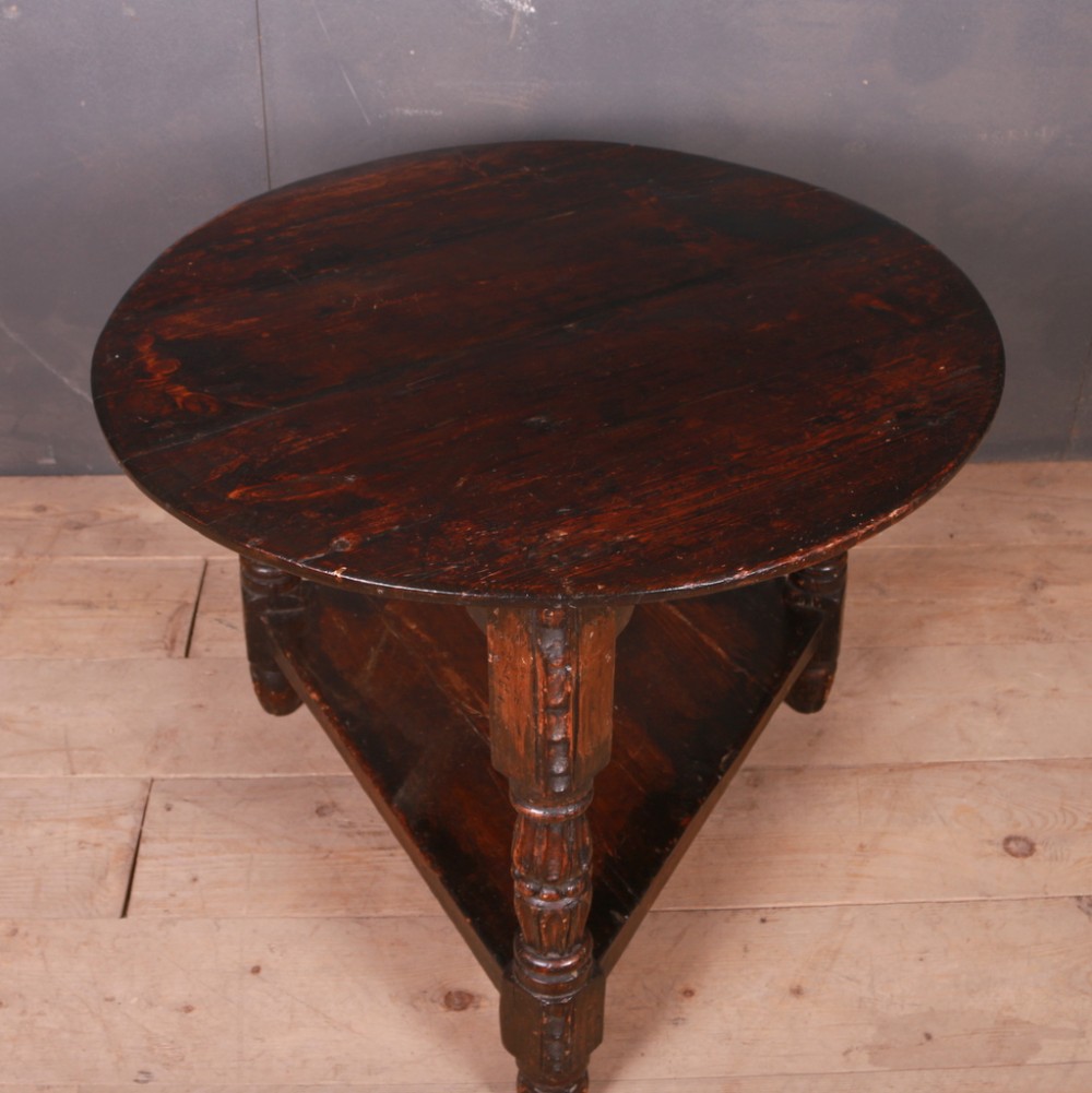 Welsh Carved Pine Cricket Table