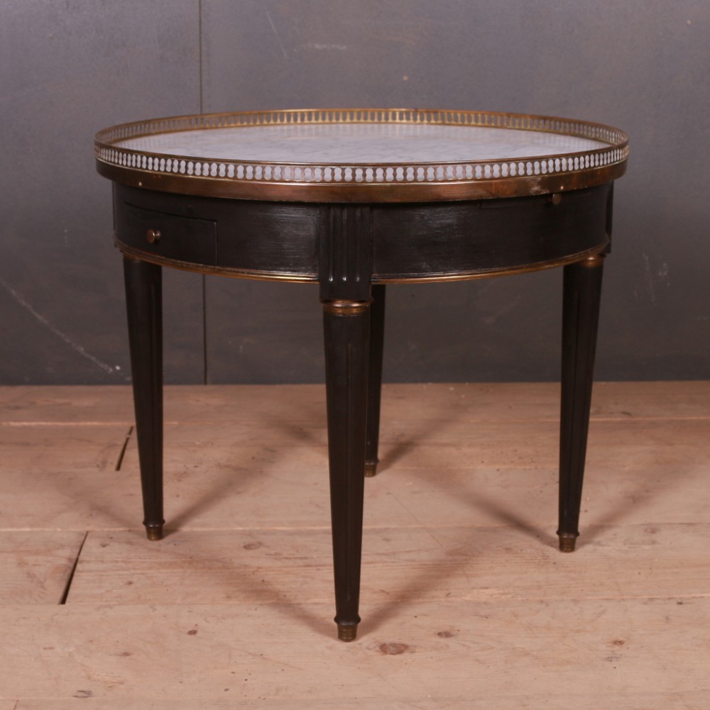 Ebonized Brass and Marble Lamp Table