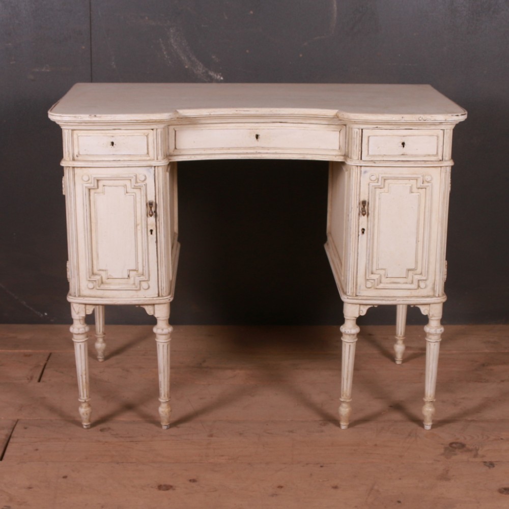 French Painted Kneehole Writing Desk