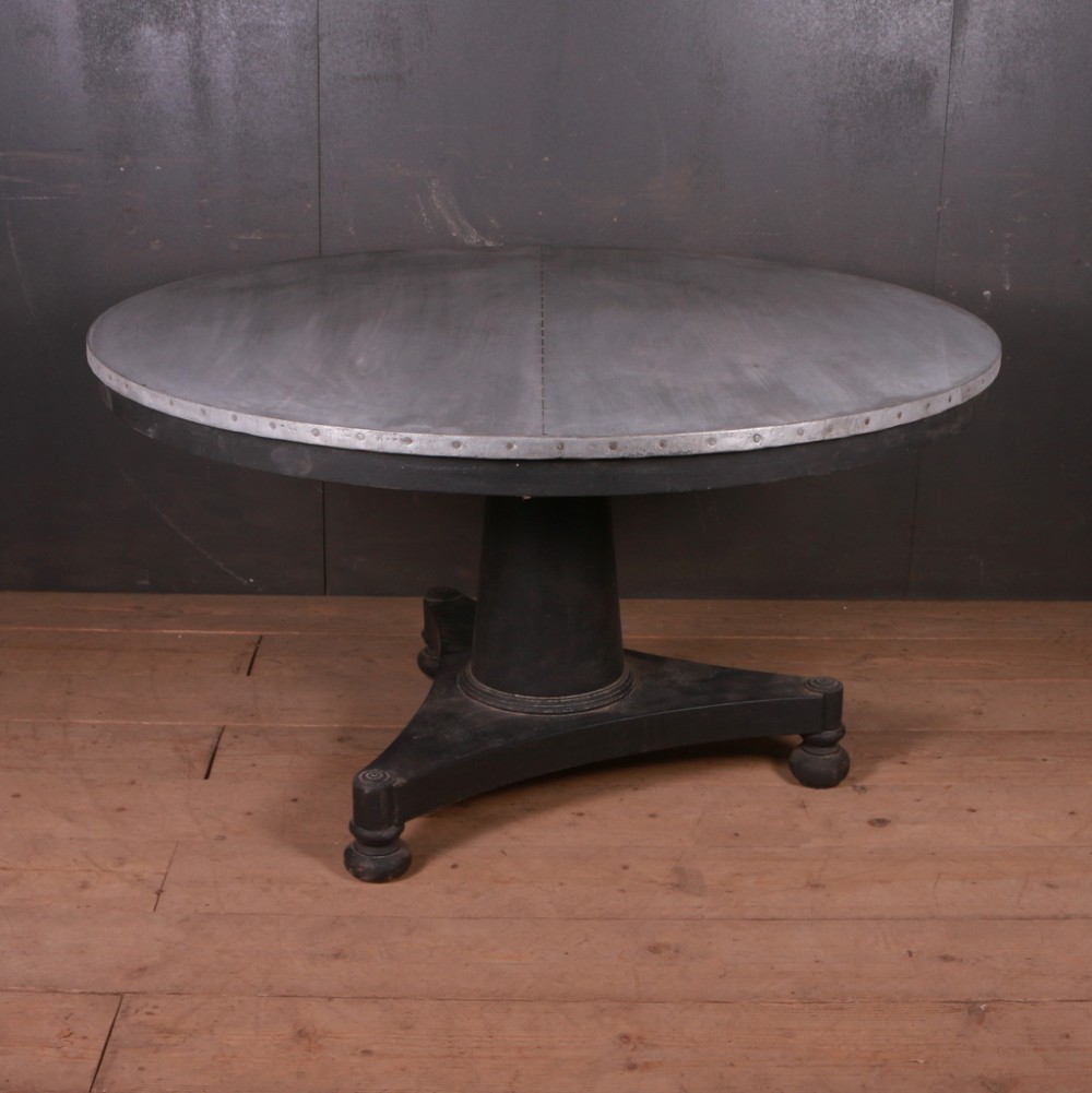 Large Zinc Topped Breakfast Table