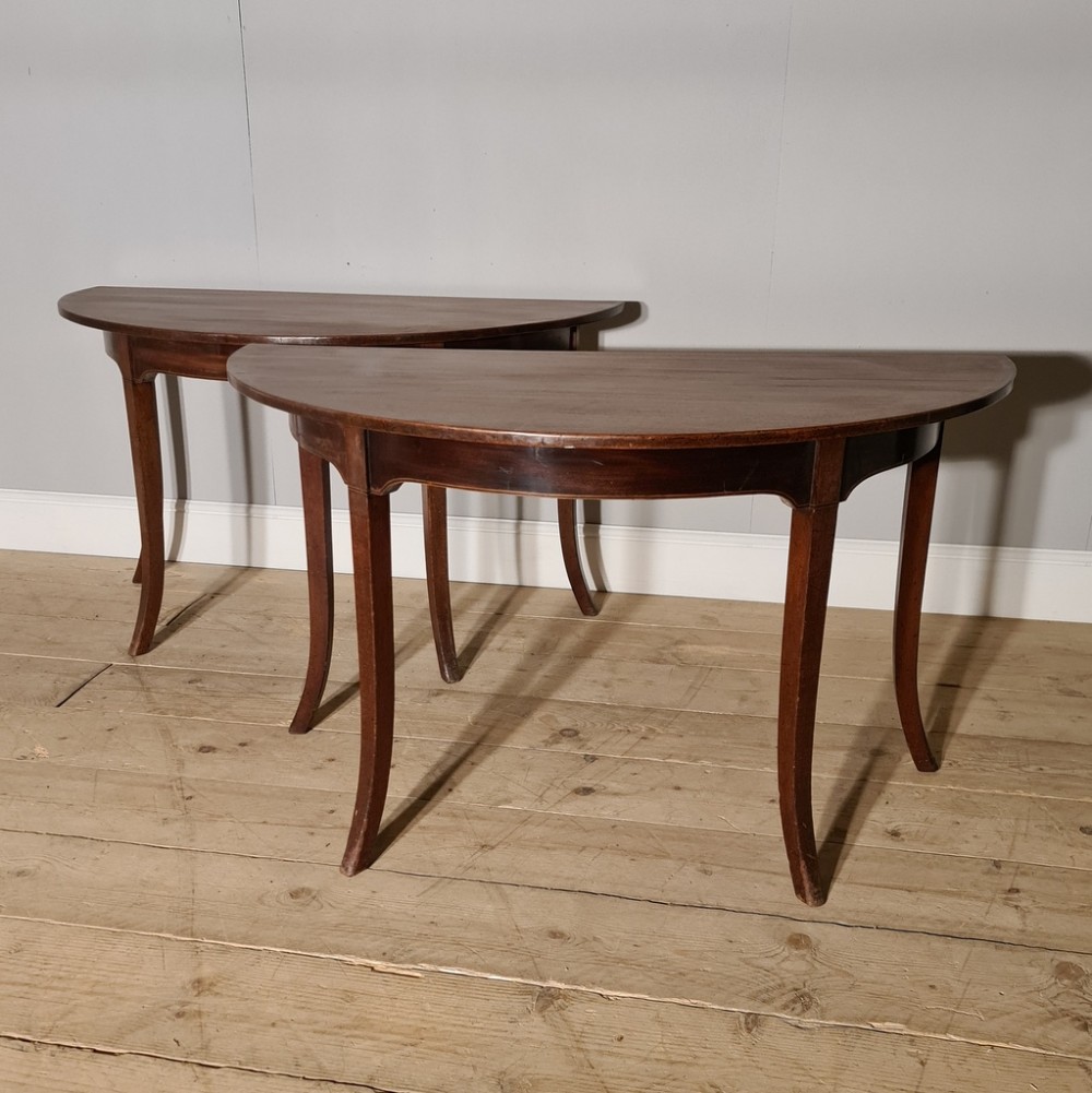 Pair of Demi-Lune Console Tables