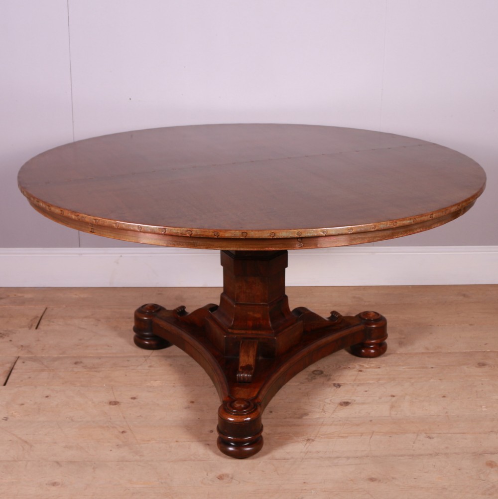 Walnut Breakfast Table with Copper Top