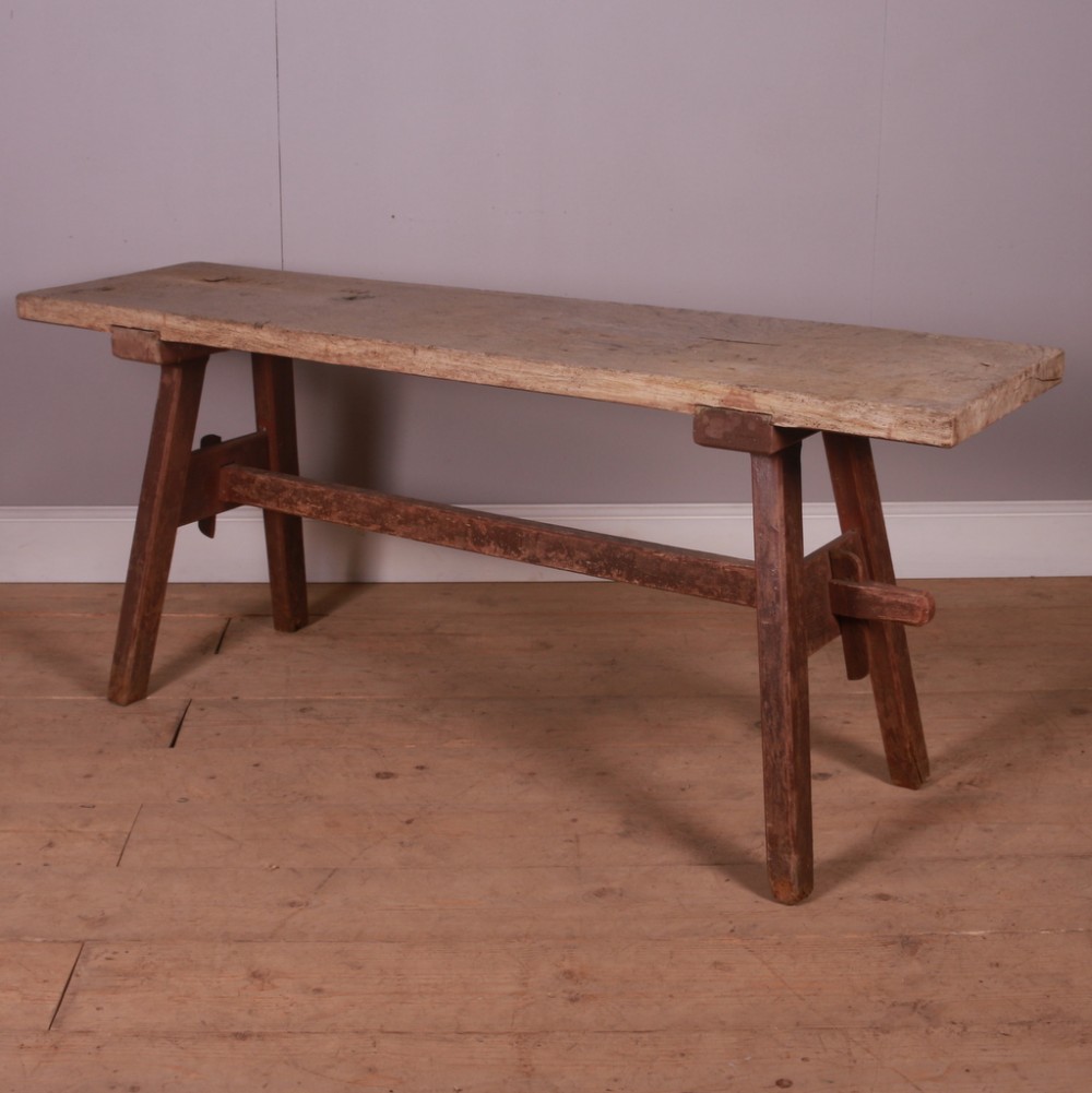 French Bleached Oak Trestle Table