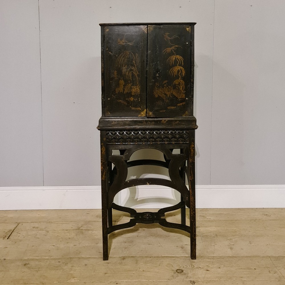 English Chinoiserie Cabinet on Stand