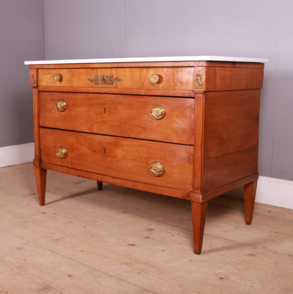 Italian Fruitwood Commode with Marble Top