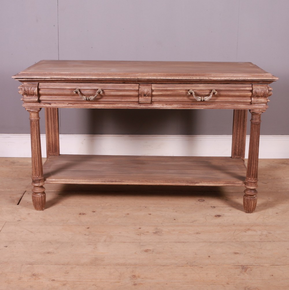 French Bleached Oak Console Table