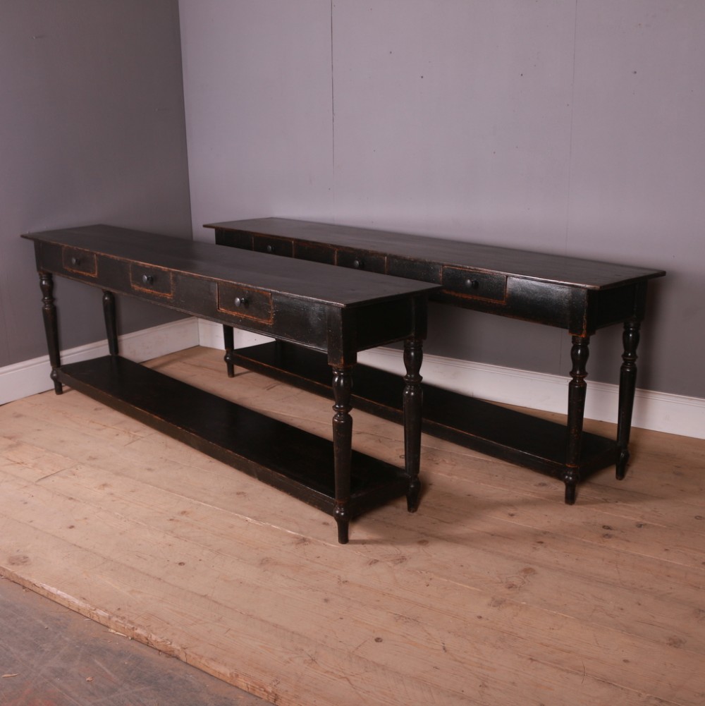 Pair of French Potboard Console Tables
