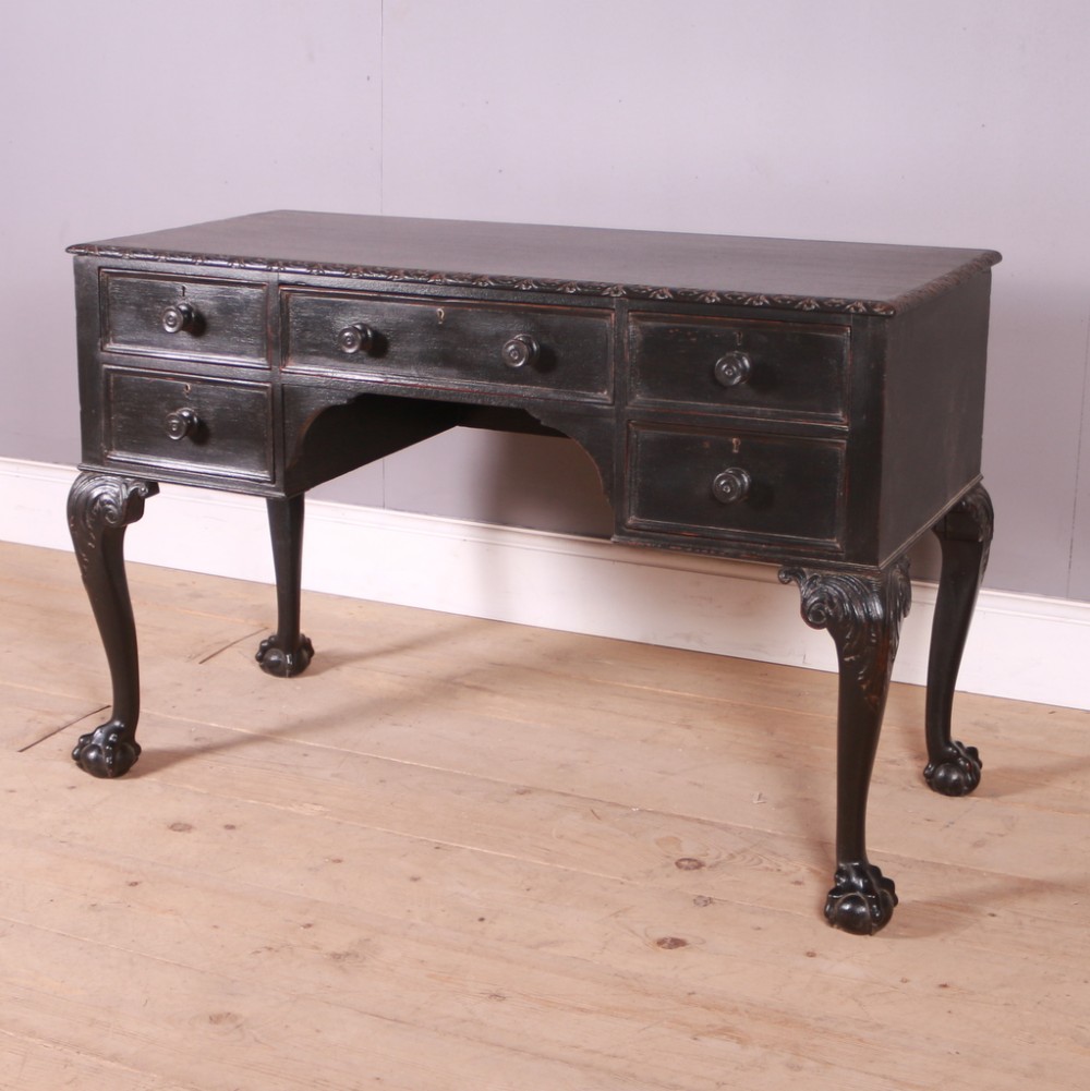 English Painted Oak Kneehole Desk