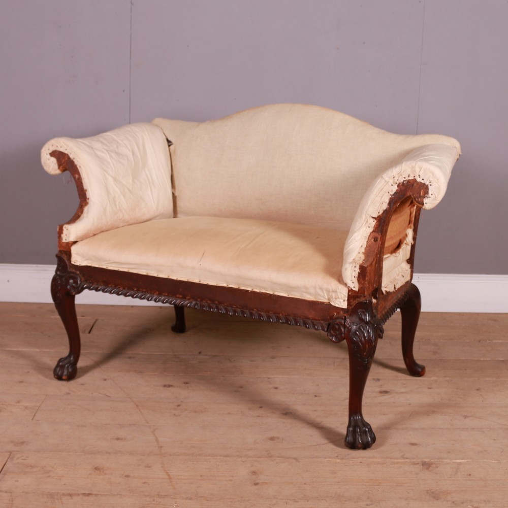 Mahogany Camelback Sofa