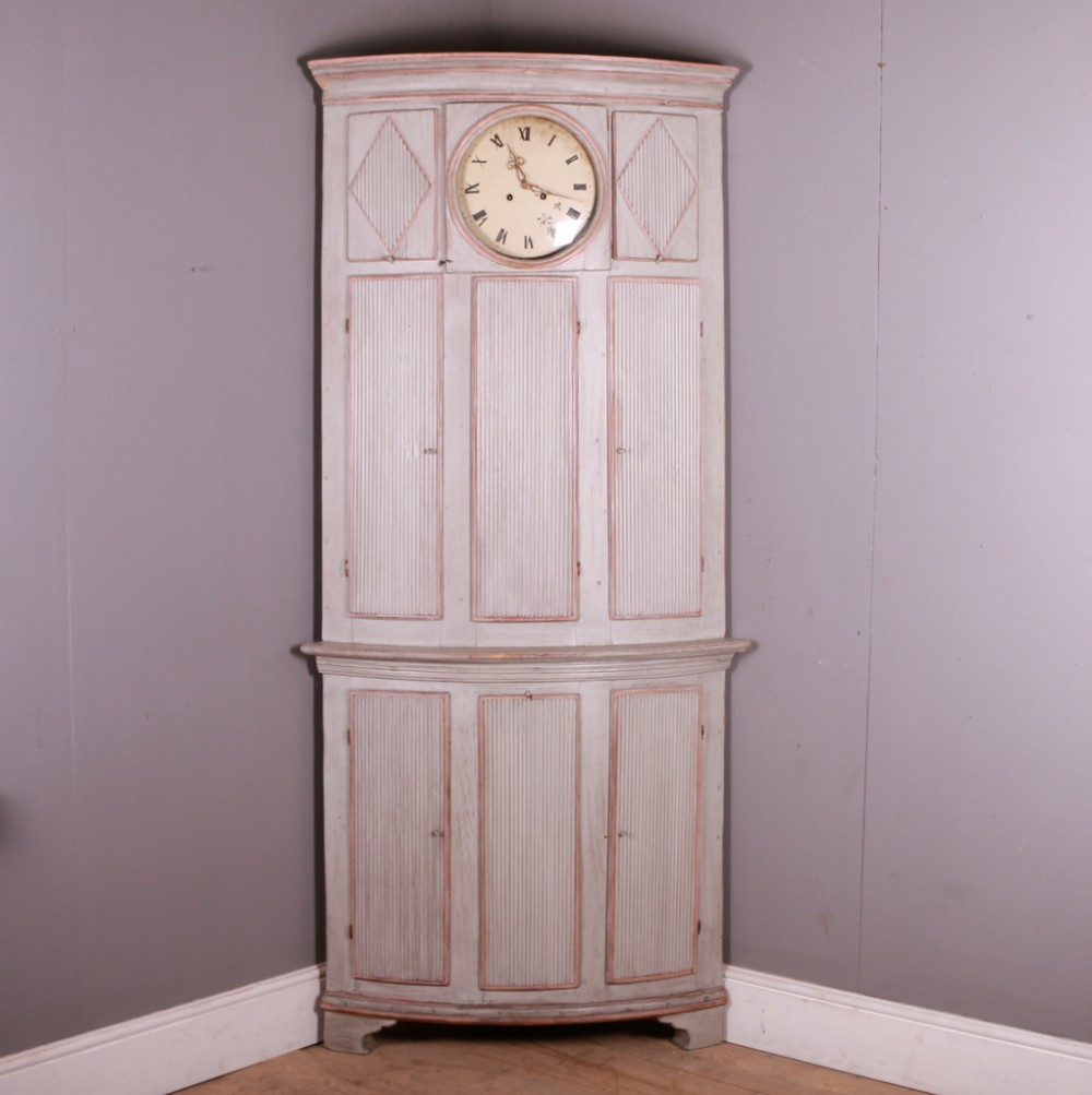 Swedish Painted Corner Cupboard