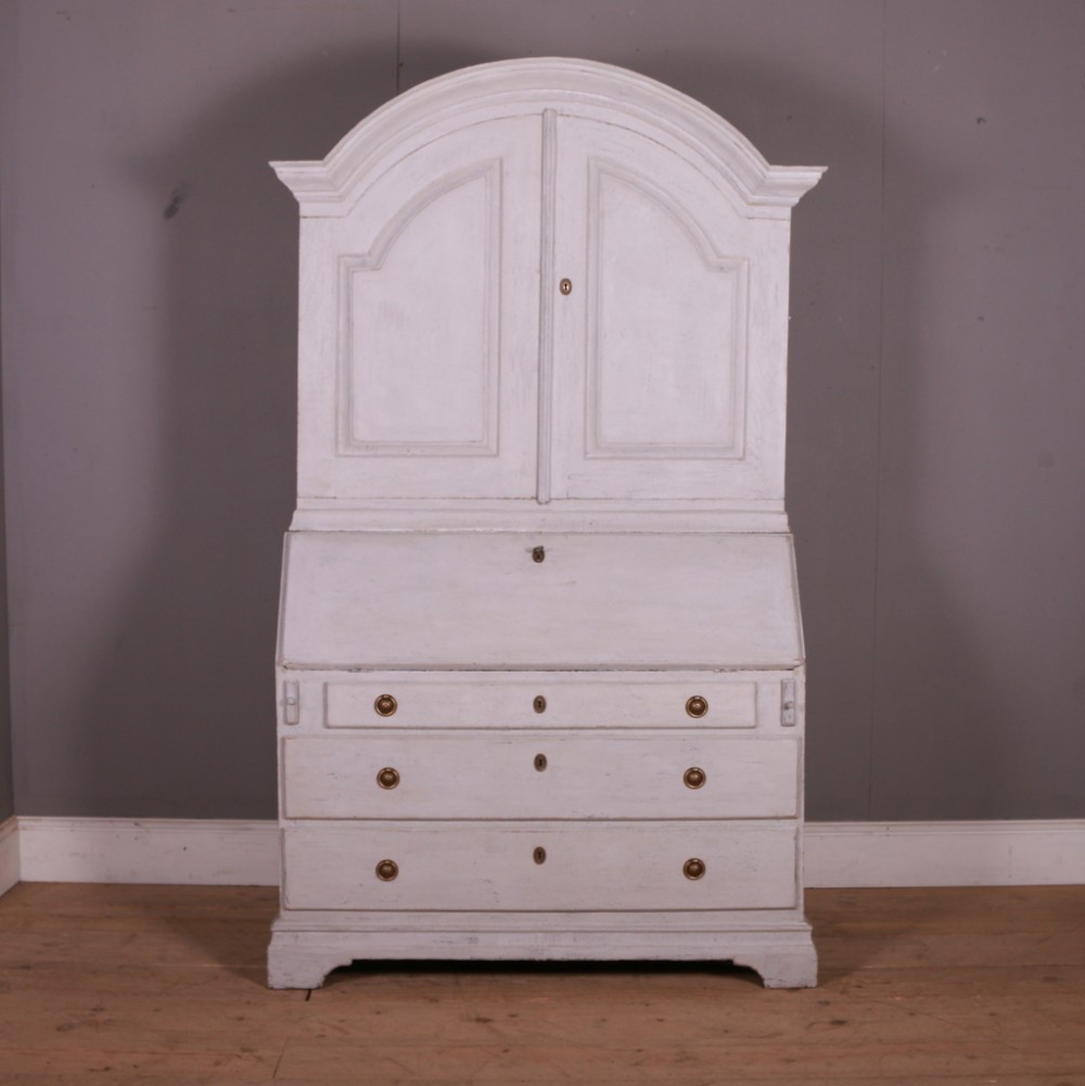 Swedish Painted Bureau Bookcase