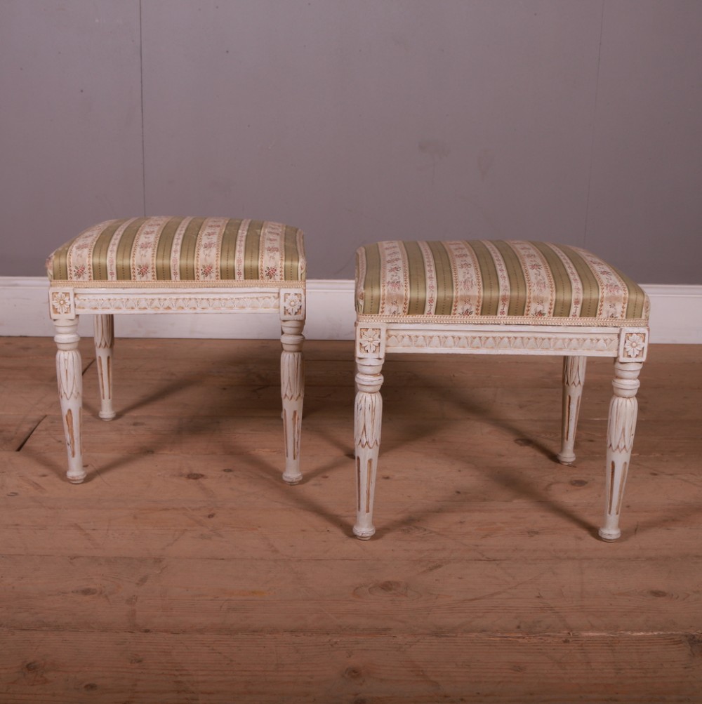 Pair of Swedish Carved Stools