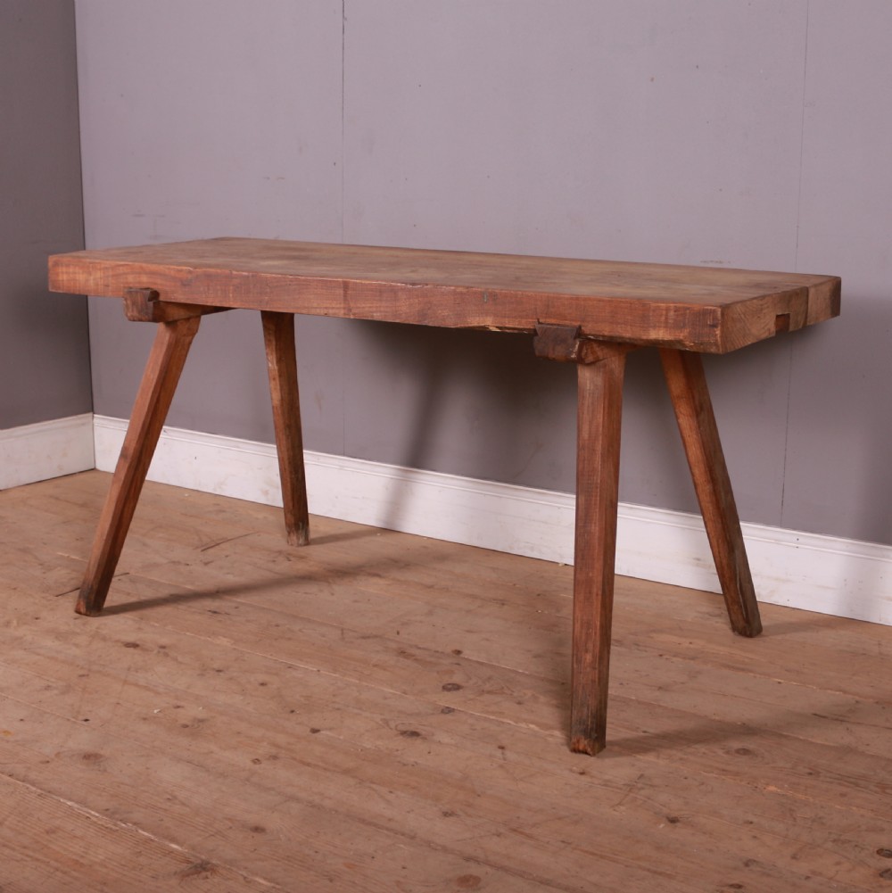 French Elm Topped Trestle Table View II