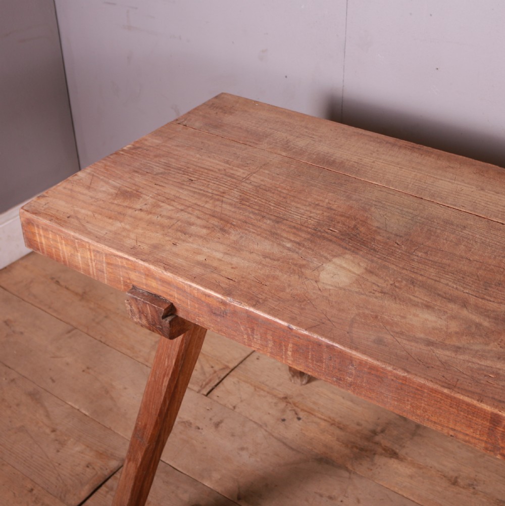 French Elm Topped Trestle Table View III
