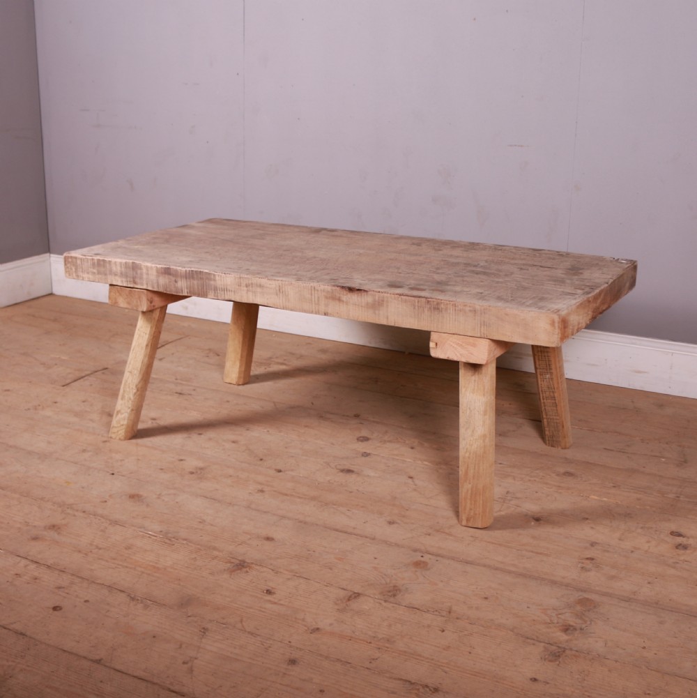 French Scrubbed Sycamore and Elm Coffee Table