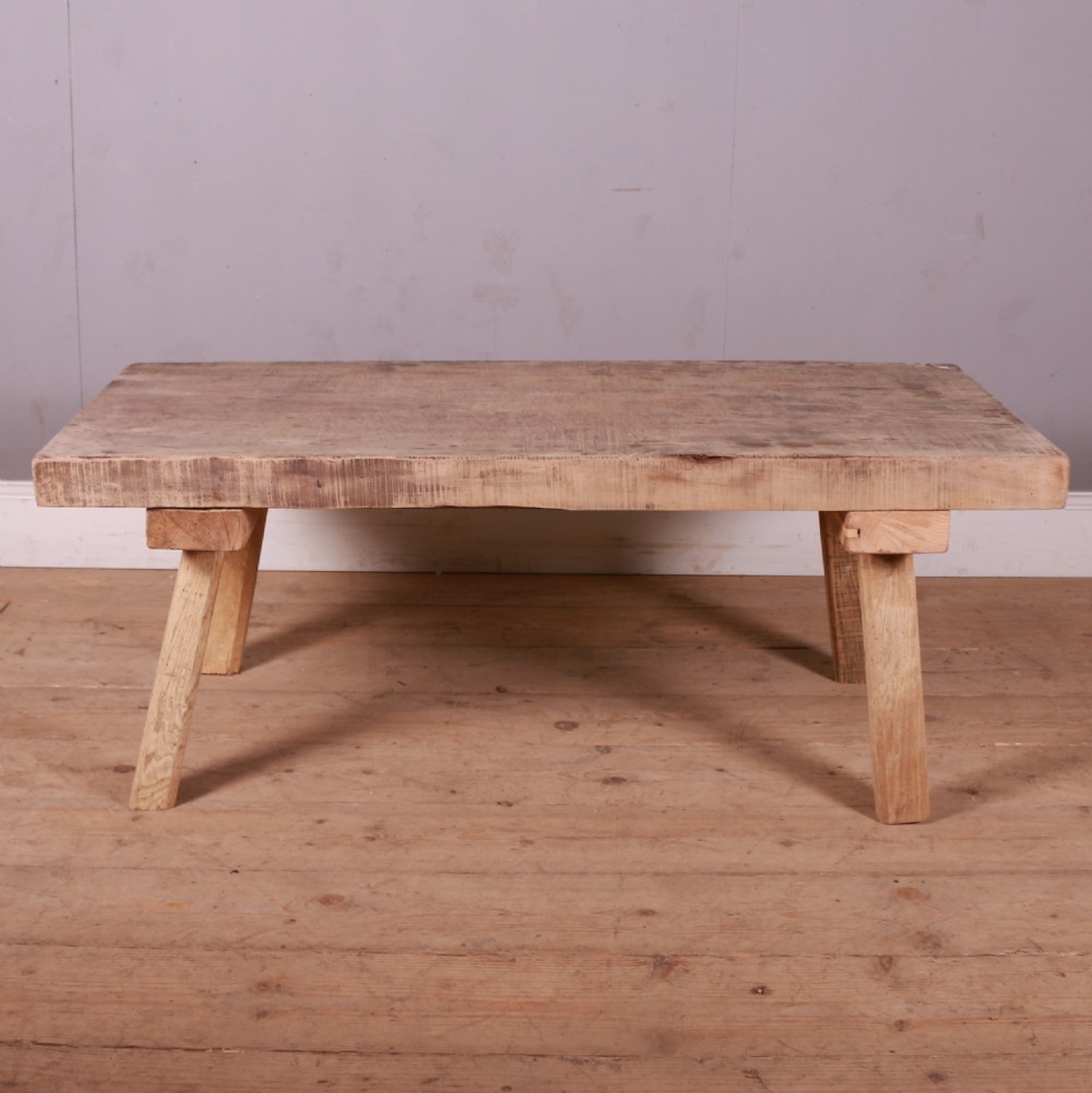 French Scrubbed Sycamore and Elm Coffee Table View II