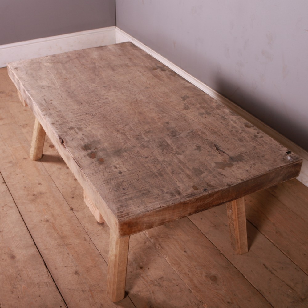 French Scrubbed Sycamore and Elm Coffee Table View III