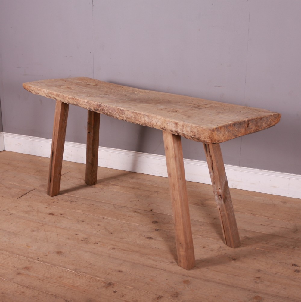 French Scrubbed Sycamore and Elm Trestle Table