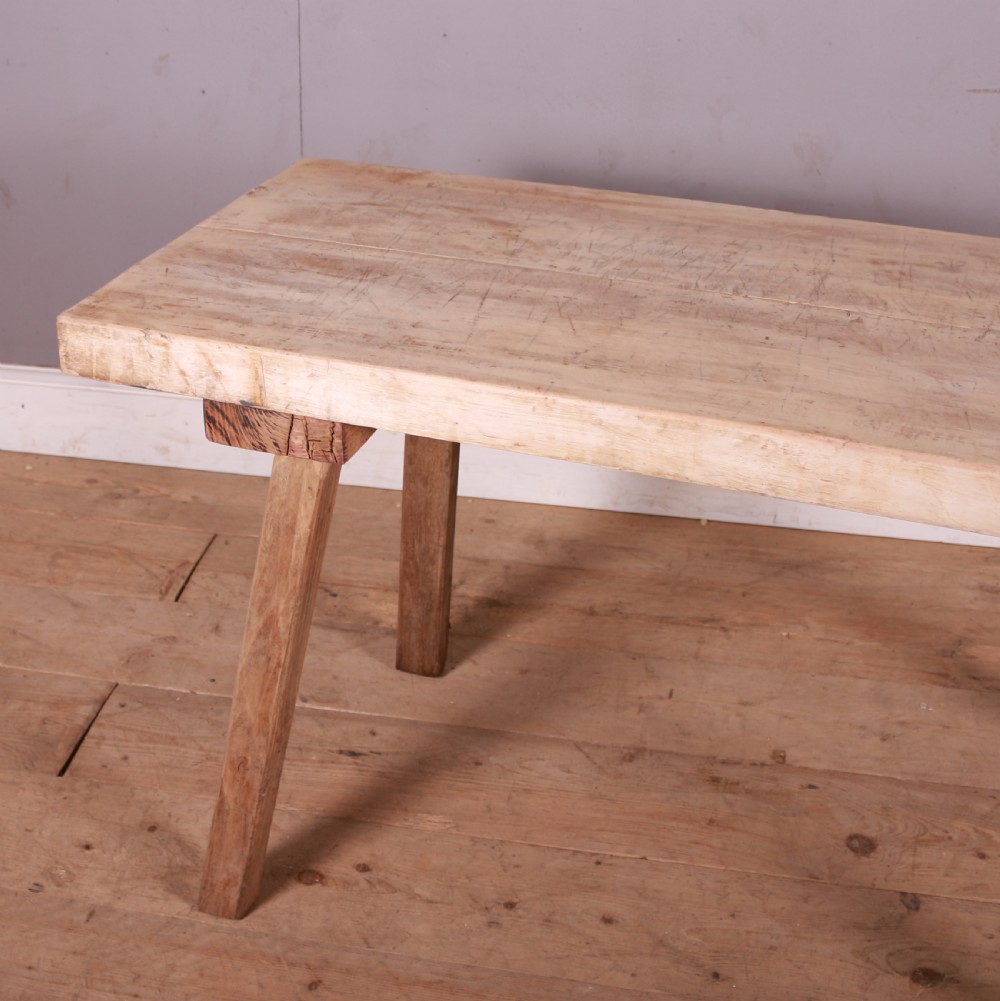 French Scrubbed Sycamore and Elm Trestle Table View III