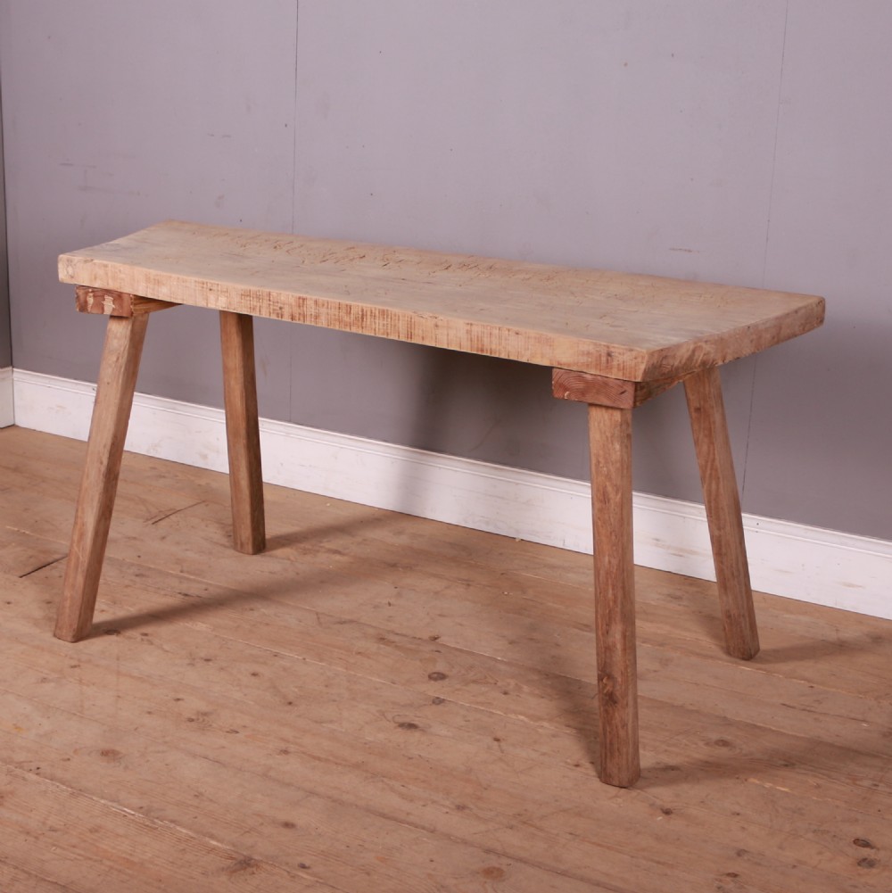 French Scrubbed Sycamore and Elm Trestle Table
