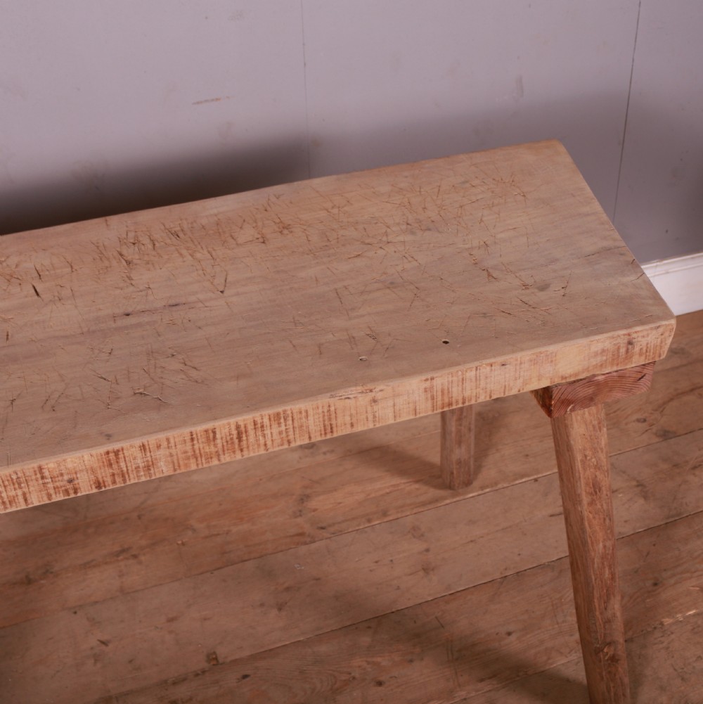 French Scrubbed Sycamore and Elm Trestle Table View IV
