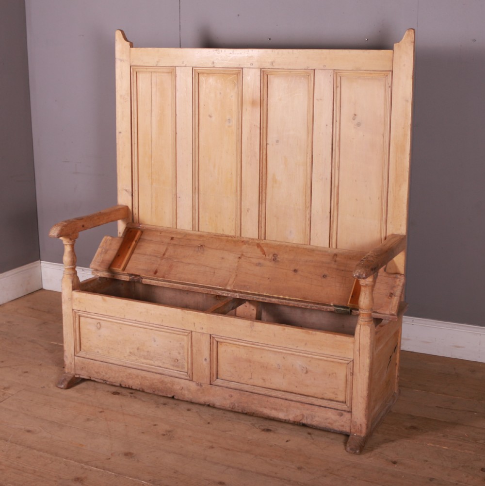 Welsh Bleached Pine Box Settle View VI