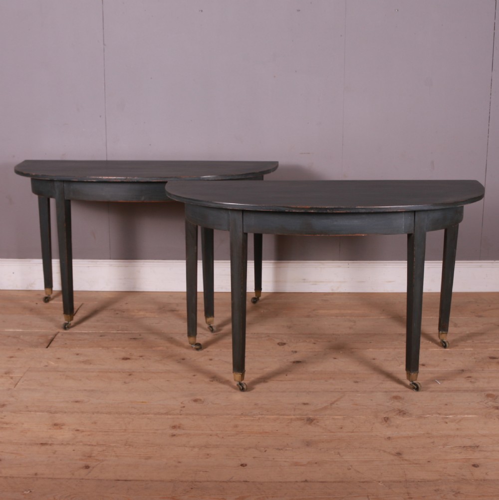 Pair of Demi-Lune Console Tables