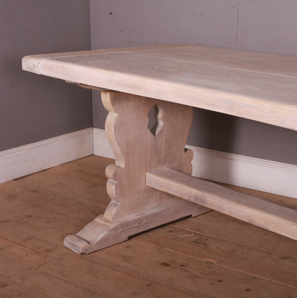 French Bleached Oak Trestle Table View III