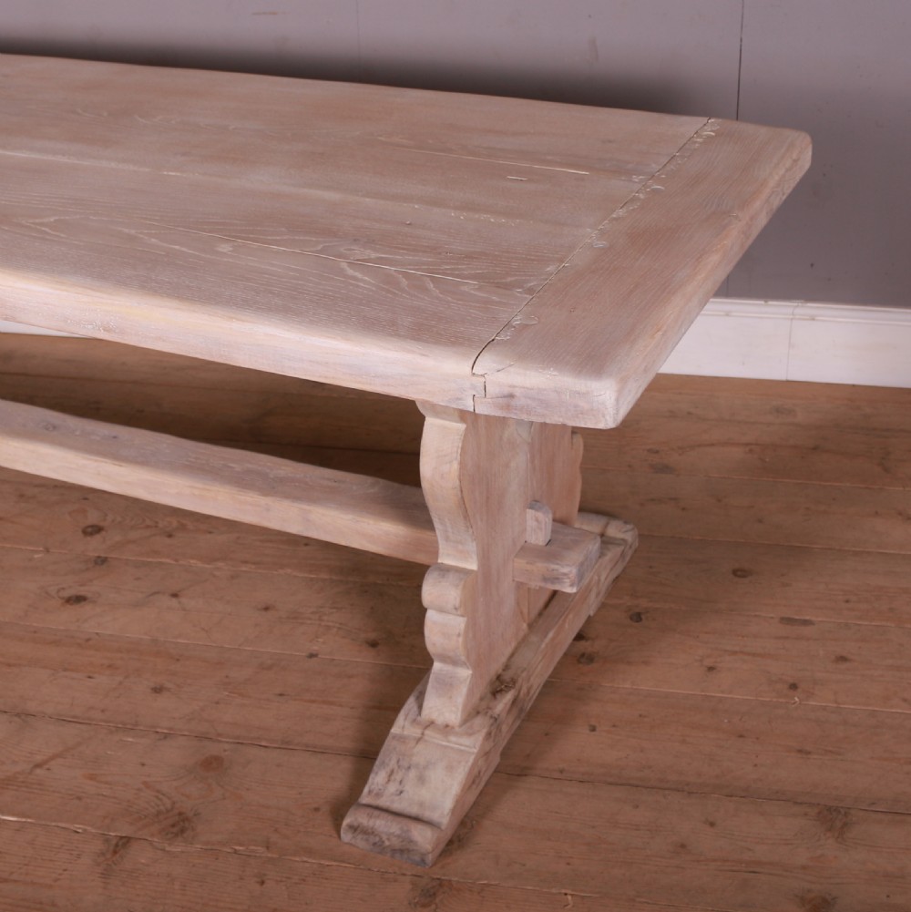 French Bleached Oak Trestle Table View IV