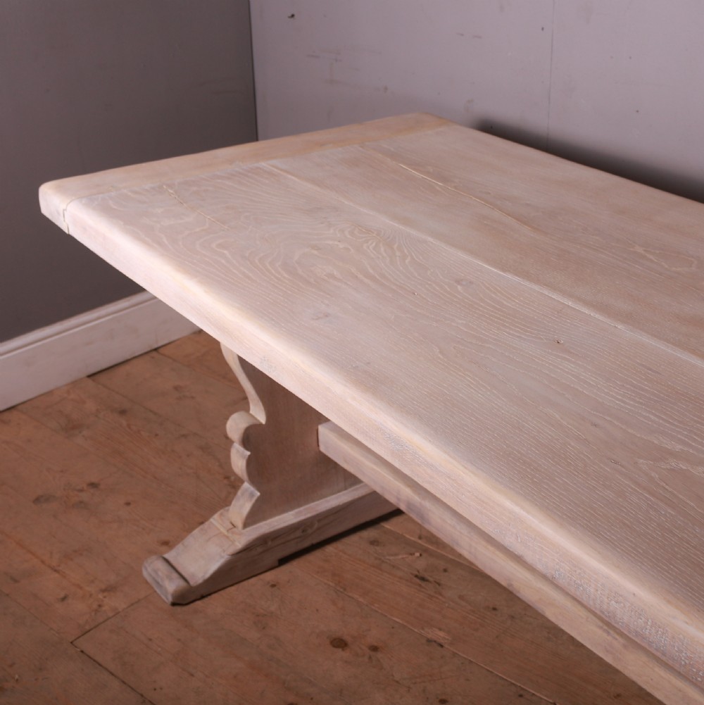 French Bleached Oak Trestle Table View V