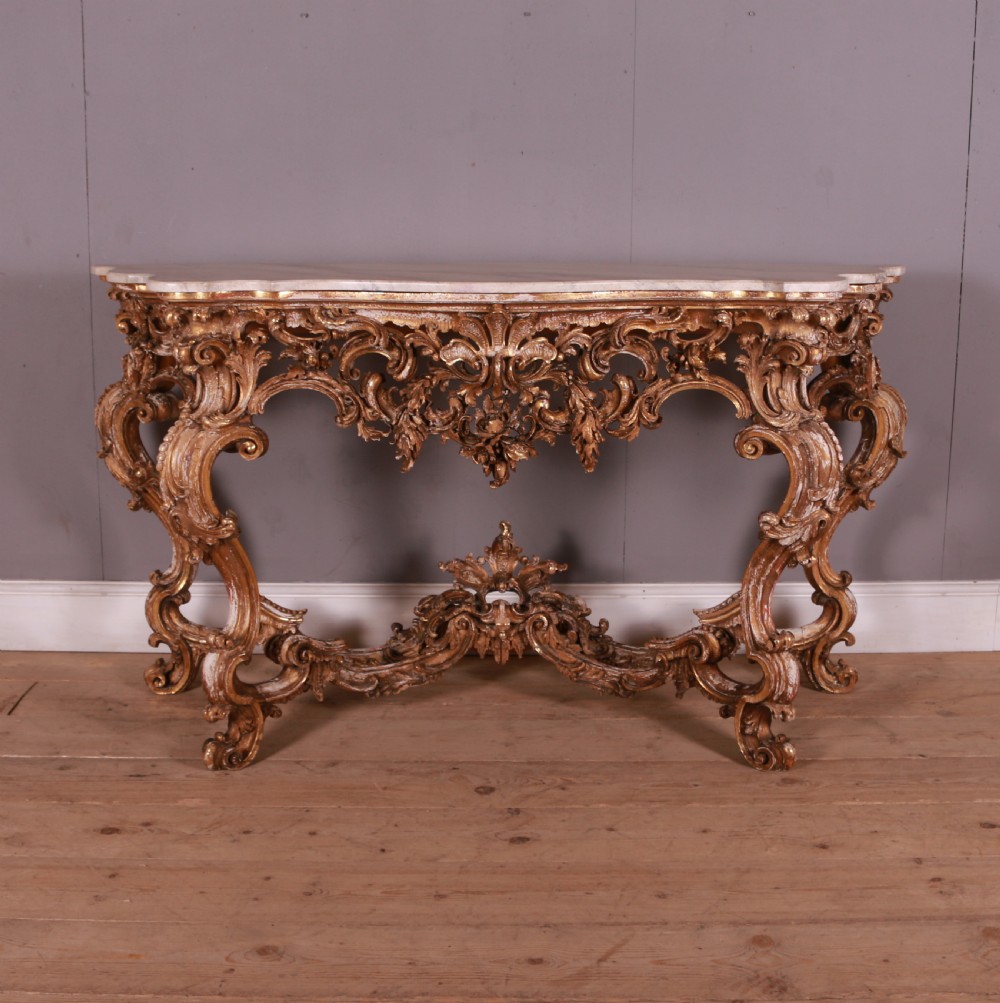 Italian Carved Giltwood Console Table