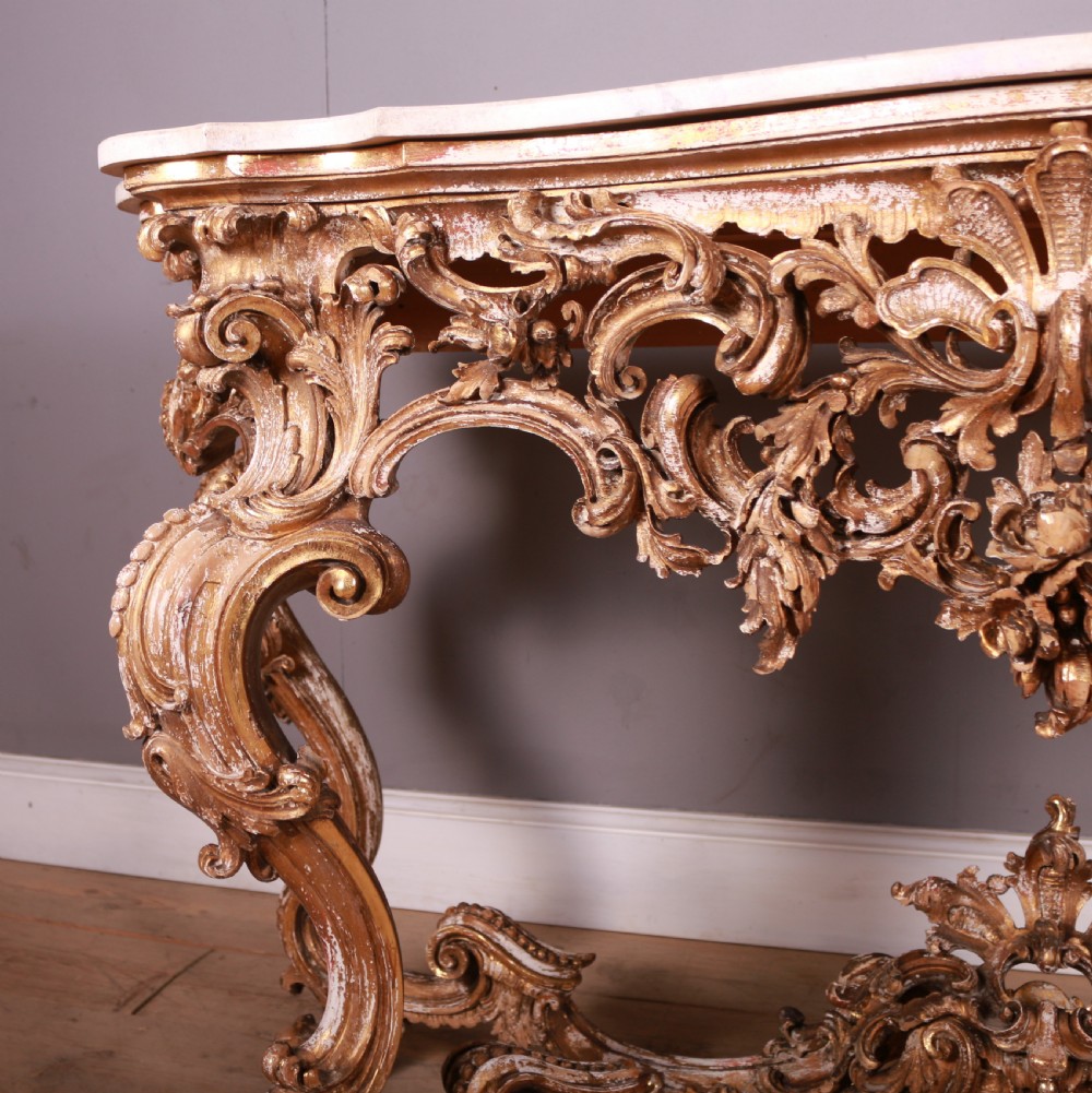 Italian Carved Giltwood Console Table View VI