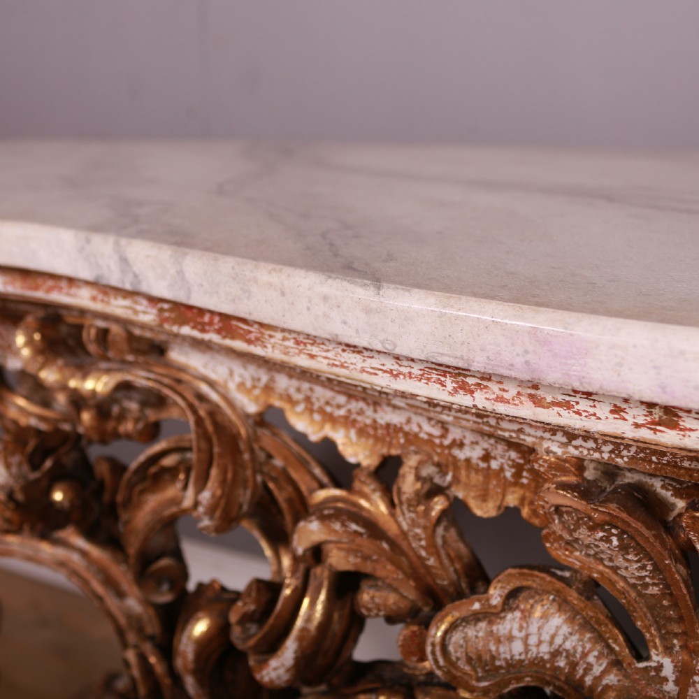 Italian Carved Giltwood Console Table View X