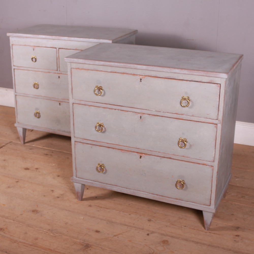 Near Pair of English Chest of Drawers View II
