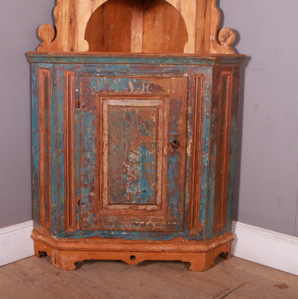 Original Painted Swedish Corner Cupboard View II