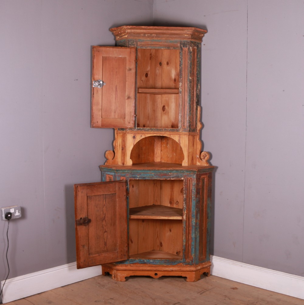 Original Painted Swedish Corner Cupboard View VII
