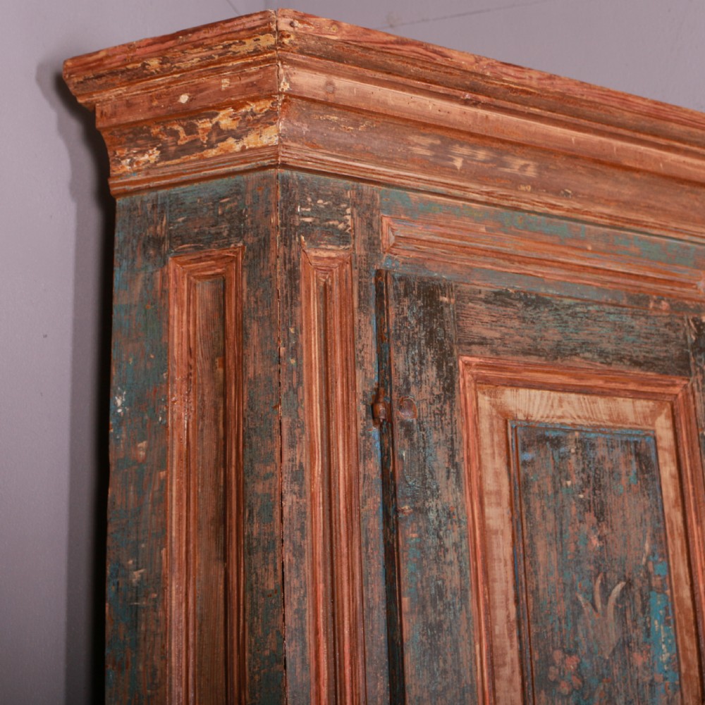 Original Painted Swedish Corner Cupboard View XI