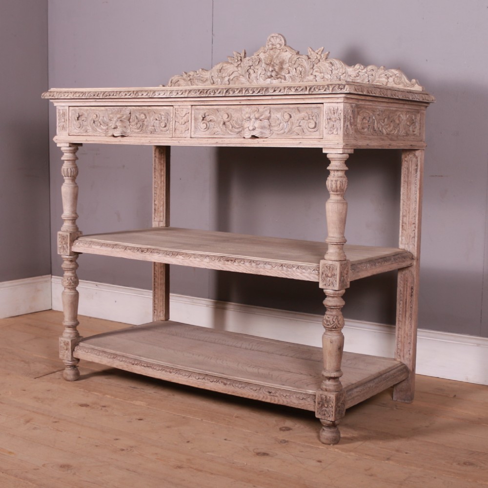 Carved and Bleached Oak English Buffet
