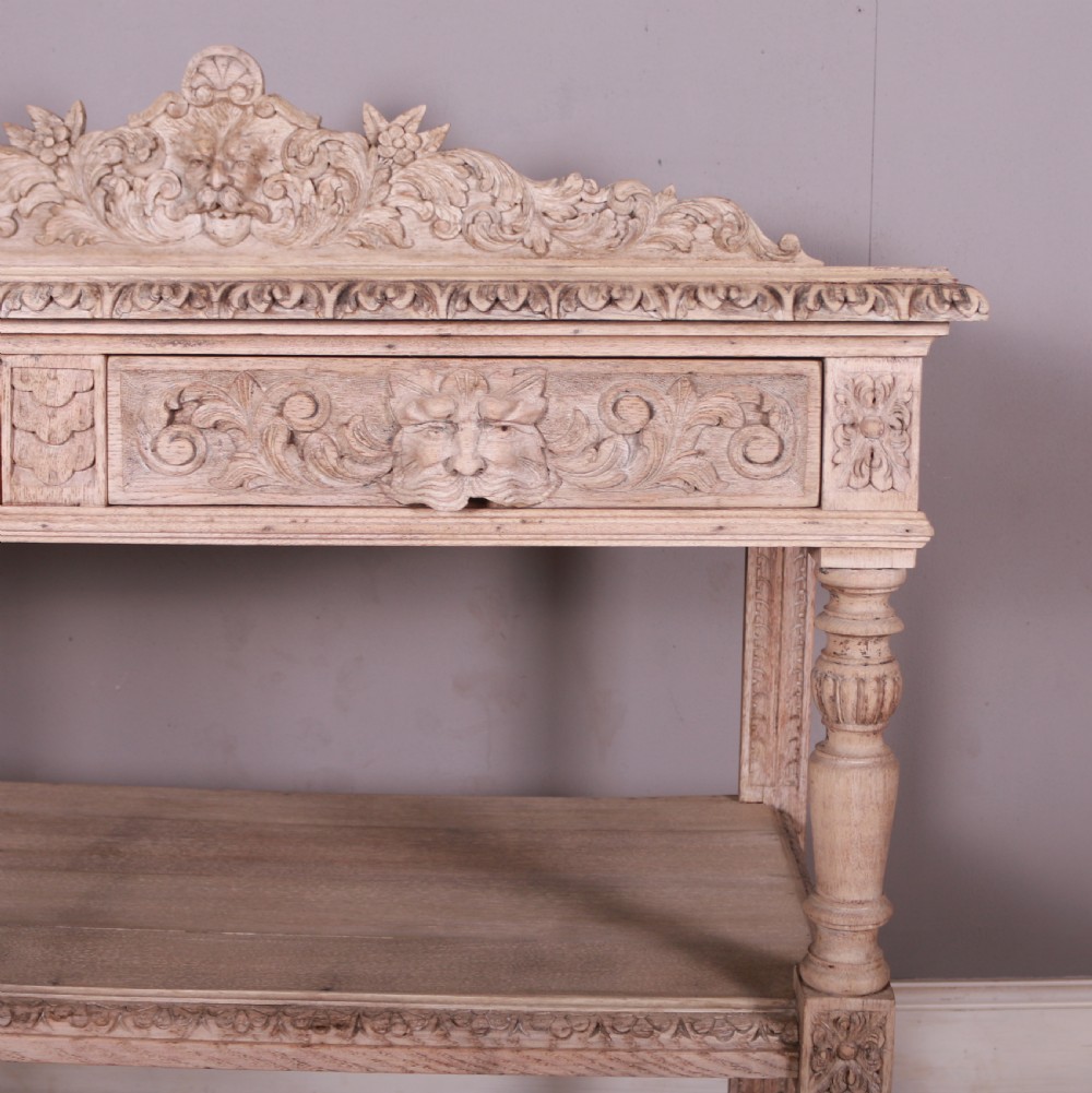 Carved and Bleached Oak English Buffet View III