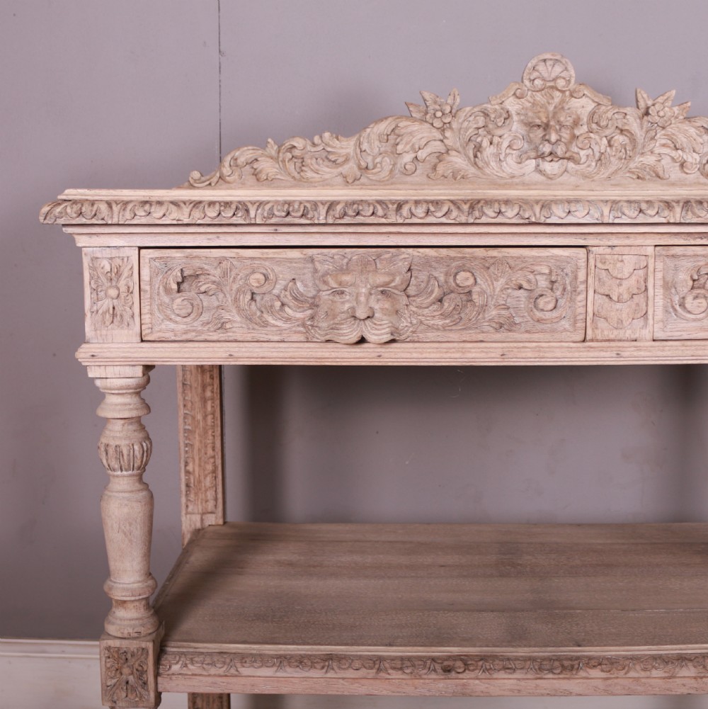 Carved and Bleached Oak English Buffet View IV