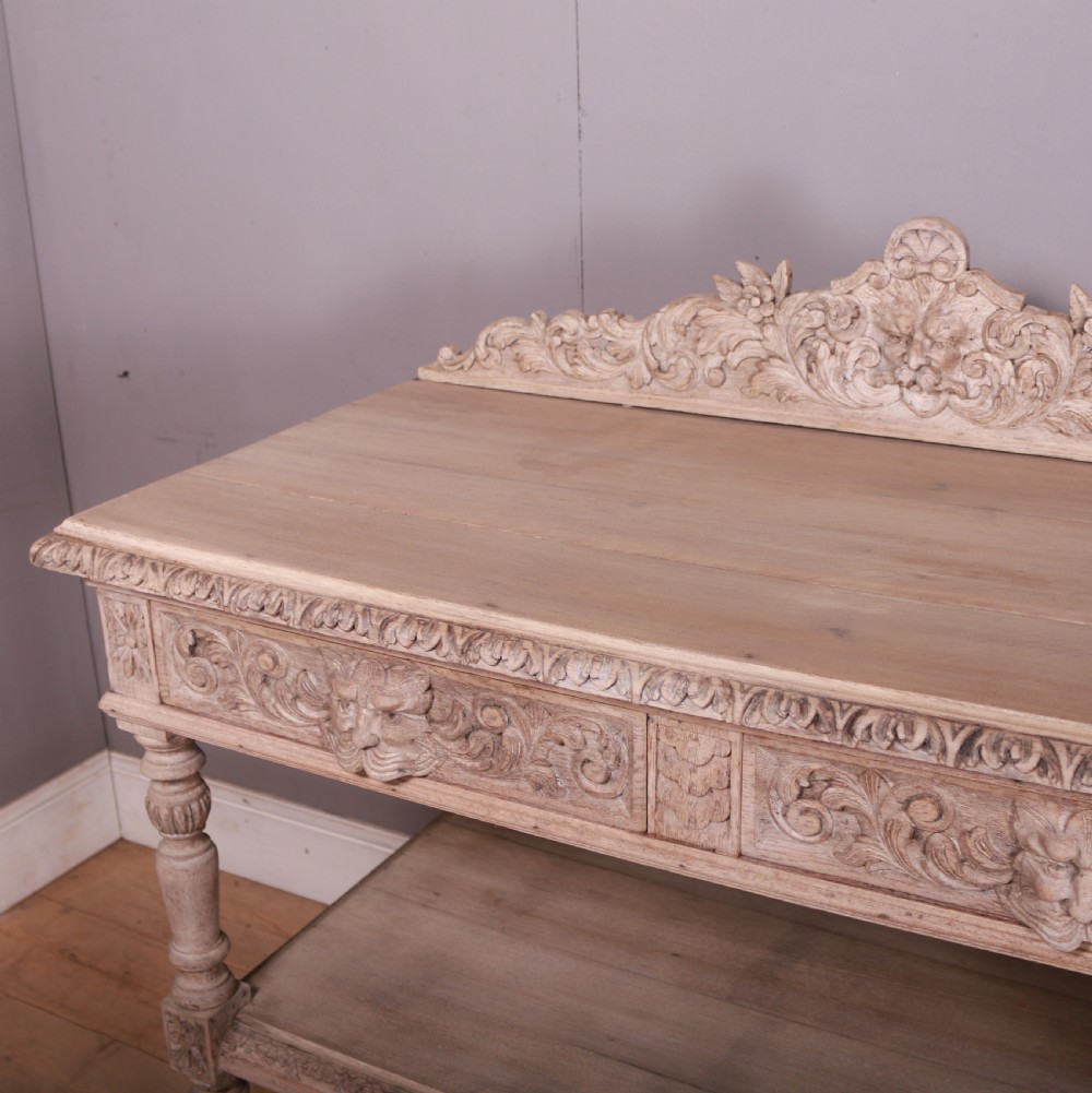 Carved and Bleached Oak English Buffet View VII