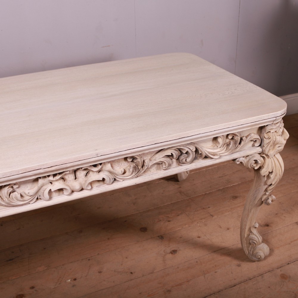Carved and Bleached Oak Desk View IX